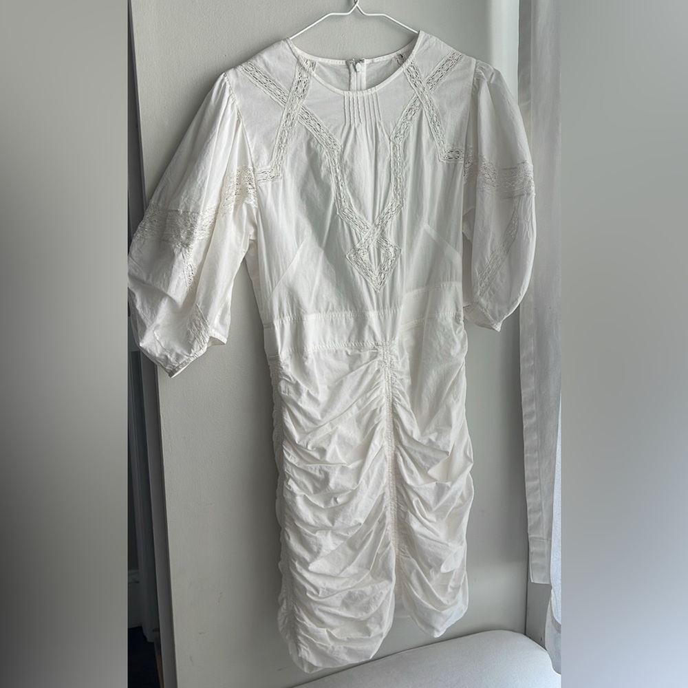 Anthropologie White Long Sleeve Dress